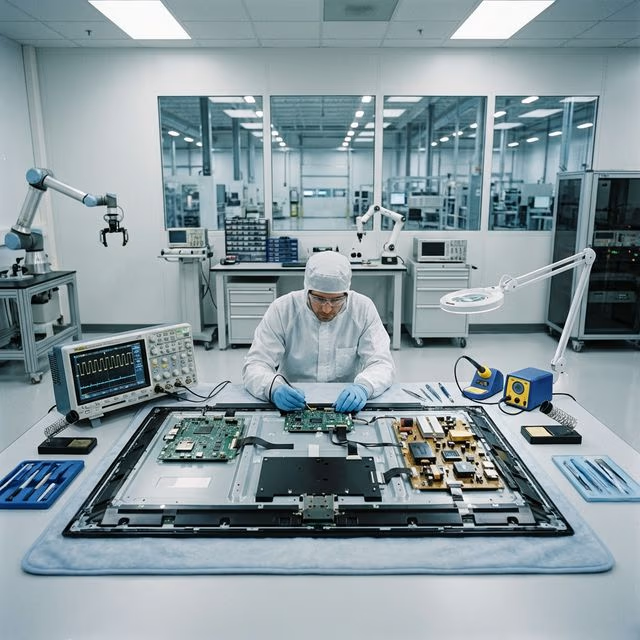 الدليل التقني الشامل لصيانة الشاشات في السعودية 2026: سامسونج، LG، وسوني تحت المجهر